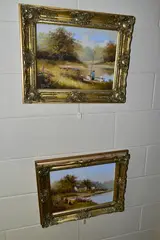Both by Les Parson, oil, sold Oct 2022