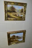 Both by Les Parson, oil, sold Oct 2022