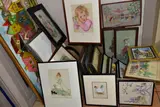 to include two watercolour pictures depicting female figures, their by Paintings And Prints Etc, watercolour, sold Oct 2022