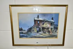 Silent building by George Busby, watercolour on paper, sold Oct 2022