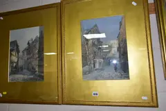 Both by James Vivien De Fleury, 1882, watercolor, sold Aug 2022
