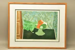 Peppers and leeks by Valerie Daniel, etching, sold Aug 2022
