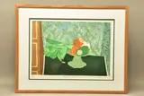 Peppers and leeks by Valerie Daniel, etching, sold Aug 2022