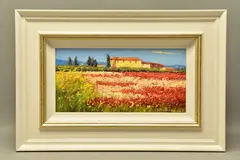 Rosso e giallo / red and yellow by Bruno Tinucci, oil on canvas, sold Aug 2022