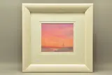 Pink sunset i by Olly James, pastel on paper, offered Aug 2022