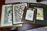 Each print appears to be a by Simon Drew, print, sold Aug 2022