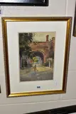 A MALE FIGURE SWEEPS THE ROAD BEFORE A GATEHOUSE, signed and dated by Herbert Alexander, 1924, watercolour on paper, offered Aug 2022