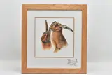 Hares by Sue Warner, watercolour on paper, sold Jul 2022