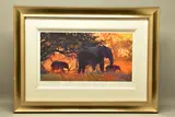 Backlit gold by Rolf Harris, print, sold Jul 2022