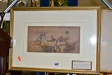 Figures by a windmill' by Carleton Grant, watercolour on paper, sold Jul 2022