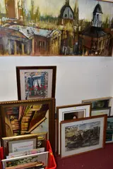 to include an oil on canvas depicting a city skyline, signed Setford, by Paintings And Prints Etc, oil on canvas, sold Jun 2022