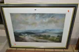 AN EXTENSIVE LANDSCAPE, a farm track leads to open fields, by Robert Turnbull, pastel on paper, offered Jun 2022