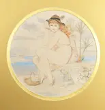 Girl Holding a Shell by William Stephen Coleman, watercolour on paper, sold Jun 2022