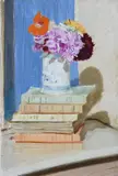 Flowers and Books by William Nicholson, Oil on canvasboard, sold May 2022