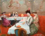 Une Soirée Parisienne Signed E by Eugène Chaffanel, Oil on canvas, sold May 2022