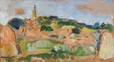 Distance view of Ceres by George Leslie Hunter, Oil on board, sold May 2022
