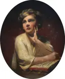 Portrait of Sylvia by Frank O. Salisbury, Oil on canvas, oval, sold May 2022