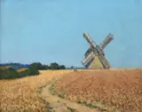 Brittany landscape with a windmill Oil by James Bolivar Manson, Oil on canvas, sold May 2022