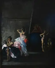 Les Coulisses Signed Drian by Drian, Oil on canvas, sold May 2022