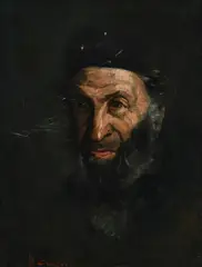 Head of a Rabbi Signed F Arntzenius by Floris Arntzenius, Oil on canvas, offered May 2022