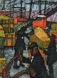 Dockworkers Signed JEAN YOUNG by Jean Young, Oil on canvas, sold May 2022