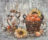 Still life with fruit by Christian Caillard, Oil on canvas, offered May 2022