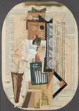 Portrait of a lady holding an umbrella Signed F Dreulle 1964 by Francois Dreulle, Collage, offered May 2022