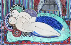 Lovers in Winter Signed and dated DORA HOLZHANDLER 2003 by Dora Holzhandler, Oil on canvas, sold May 2022