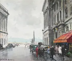 Place de la Concorde by Jules Rene Herve, Oil on canvas, sold May 2022