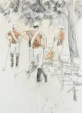 Polo players Signed Henry Koehler by Henry Koehler, Mixed media on paper, offered May 2022