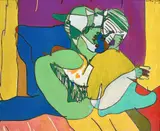 Le Couple Signed and indistinctly inscribed Courtens *** by Pierre Courtens, Oil on canvas, sold May 2022