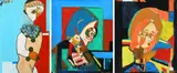 Pierrot by Pierre Courtens, oil on canvas, sold May 2022