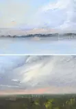 Twilight by the River Thames 5 by Oona Campbell, oil on canvas, sold May 2022