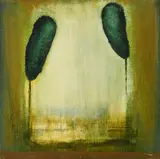 The Ground is Green II Indistinctly by Estelle Thompson, Oil on linen canvas, sold May 2022