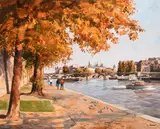 Automne Sur Les Quais Au Pont Des Arts Signed C Jousset by Claude Jousset, Oil on canvas, sold May 2022
