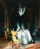 Yellow Chair II Signed and dated J Monks/2013 by John Monks, Oil on canvas, sold May 2022