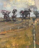 Torphichen hillside by Stephen J. Carruthers, Oil on board, offered May 2022