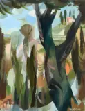The Road to Sienna Signed HESELTINE by Julia Heseltine, Oil on canvasboard, offered May 2022