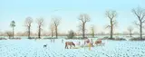 Feeding the cattle in a winter landscape Signed MACE by Nick Mace, Oil on board, offered May 2022