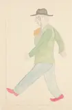 Marching Out to Tea by Siegfried Sassoon, Pencil and watercolour within pencil framing lines, offered May 2022