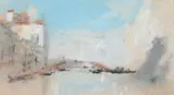 View of a Venetian canal Signed with initials HBB by Hercules Brabazon Brabazon, Pencil, pastel and watercolour, sold May 2022