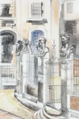 Monuments Pencil and by Paul Nash, Pencil and watercolour, sold May 2022