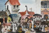 Sri Lankan Market Signed and inscribed Donald Friend Ceylon by Donald Friend, Watercolour and bodycolour, sold May 2022