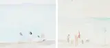 Figures on the beach by Mary Potter, watercolour, sold May 2022