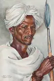 Portrait of Roba Boru Signed JOY by Joy Adamson, Watercolour heightened with bodycolour, sold May 2022