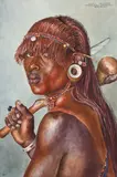 Portrait of Lojasa Leakono Signed JOY by Joy Adamson, Watercolour heightened with bodycolour, offered May 2022