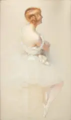 Seated ballerina Signed G Bouy by Gaston Bouy, Pastel, sold May 2022
