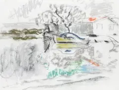 Paysage avec petit bateau With artist's studio stamp by Willy Eisenschitz, Pastel, offered May 2022