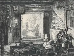 The Gamekeeper's Cottage Etching 17 by Robin Tanner, Etching, sold May 2022