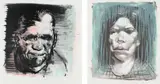 Face of God by Peter Howson, screenprint, sold May 2022